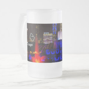Blue Buckingham Fontän Frosted Glass Beer Mugg