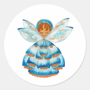 Blue Bud Pixie Sticker Runt Klistermärke