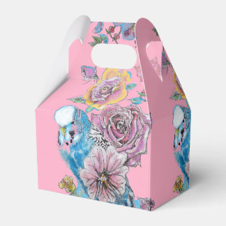 Blue Budgie & Ro Blommigt Party Cake Favoritbox Presentaskar