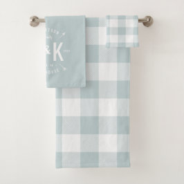 Blue Buffalo Check and Farmhouse Arrow Monogram