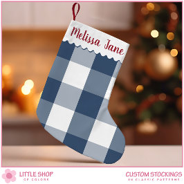 Blue Buffalo Check Monogram Liten Julstrumpa