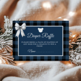Blue Buffalo Plaid Bear Diaper Raffle Tilläggskort