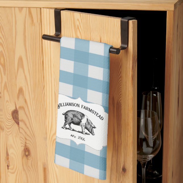 Blue Buffalo Play Farm Gris Kitchen Towel Kökshandduk (Thirds Fold)