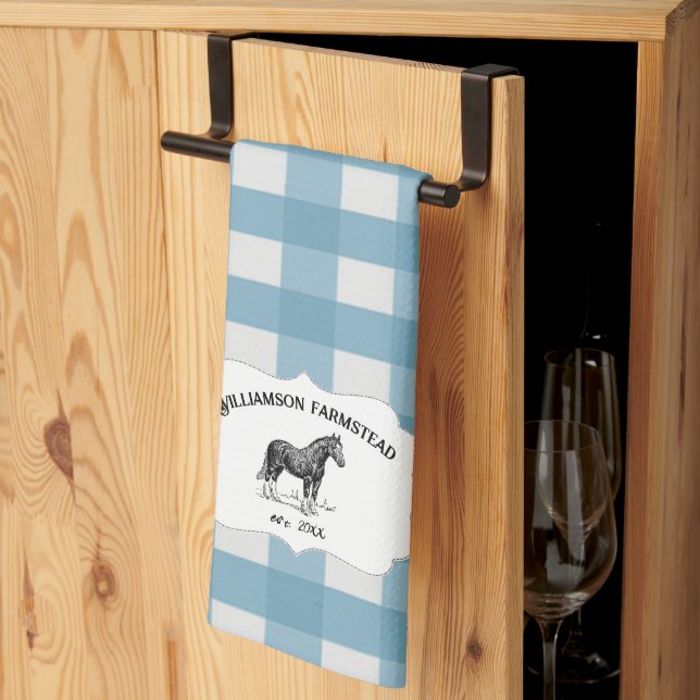 Blue Buffalo Play Farm Horse Kitchen Towel Kökshandduk (Thirds Fold)