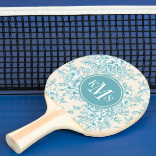 Blue Bukett med rosor Garden Blommönster Pingisracket