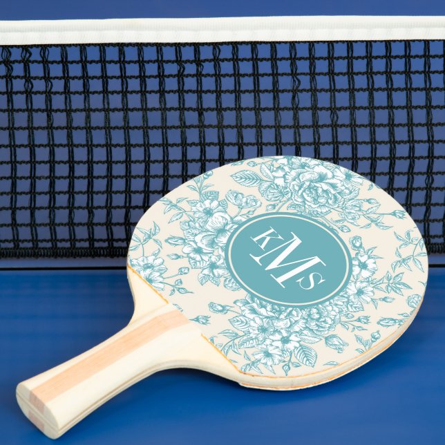 Blue Bukett med rosor Garden Blommönster Pingisracket (Insitu)