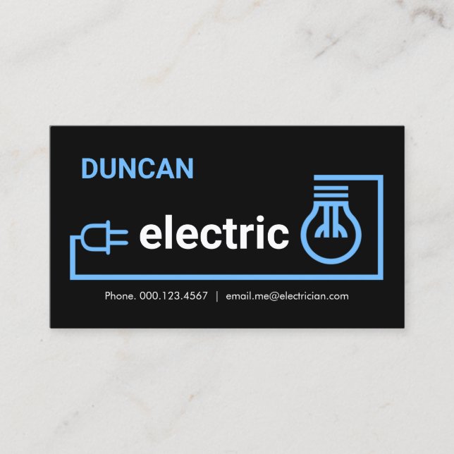 Blue Bulb Plug Wiring Circuit Visitkort (Framsida)