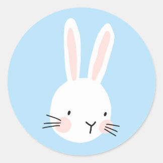 Blue Bunny Anpassningsbar Runt Klistermärke