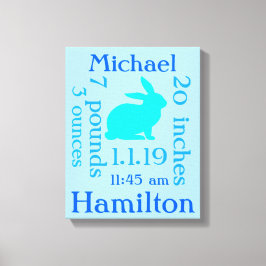 Blue Bunny Baby Canvastryck