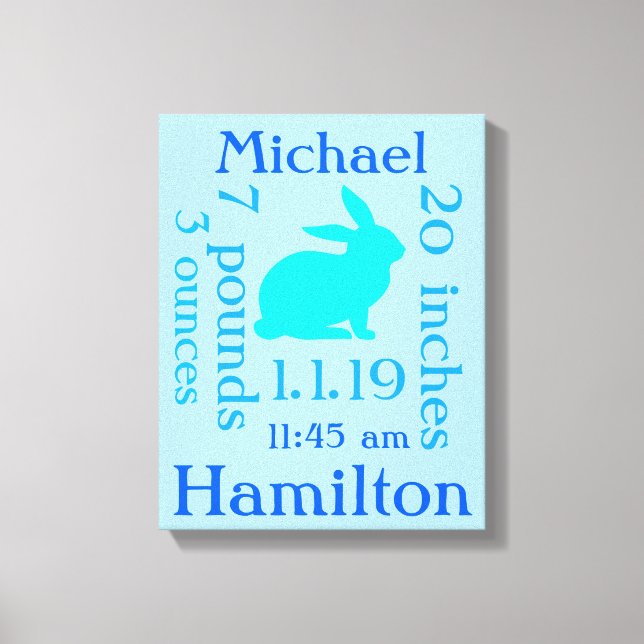 Blue Bunny Baby Canvastryck (Framsida)