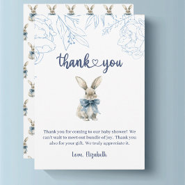 Blue Bunny Baby Shower Tack Kort