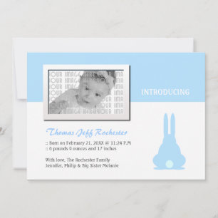 Blue Bunny Birth-meddelande Julkort