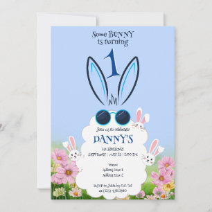 Blue Bunny Blomsterträdgård Vår Sommardag Inbjudningar