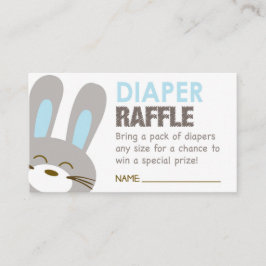 Blue Bunny Diaper Raffle Biljett Tilläggskort