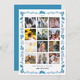 Blue Bunny Folk Art Ett år i backspegeln 12 Foto Julkort