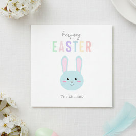 Blue Bunny Glad påsk Cute Kawaii Simple Pappersservett