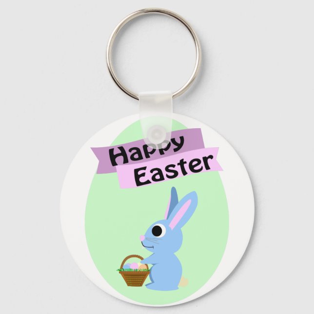 Blue Bunny Glad påsk Nyckelring (Framsida)
