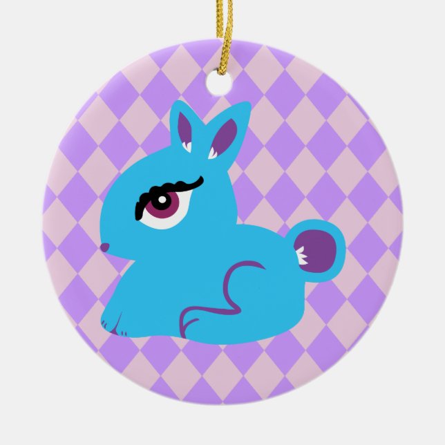 Blue Bunny Julgransprydnad Keramik (Framsidan)