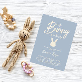 Blue Bunny Modern Pojke Barnkalas Inbjudningar