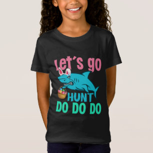 Blue Bunny Öron Shark Påskägg Hunt T Shirt