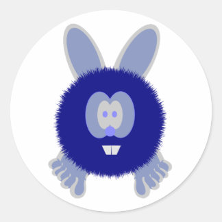 Blue Bunny Pom Pom Pal Stickers Runt Klistermärke