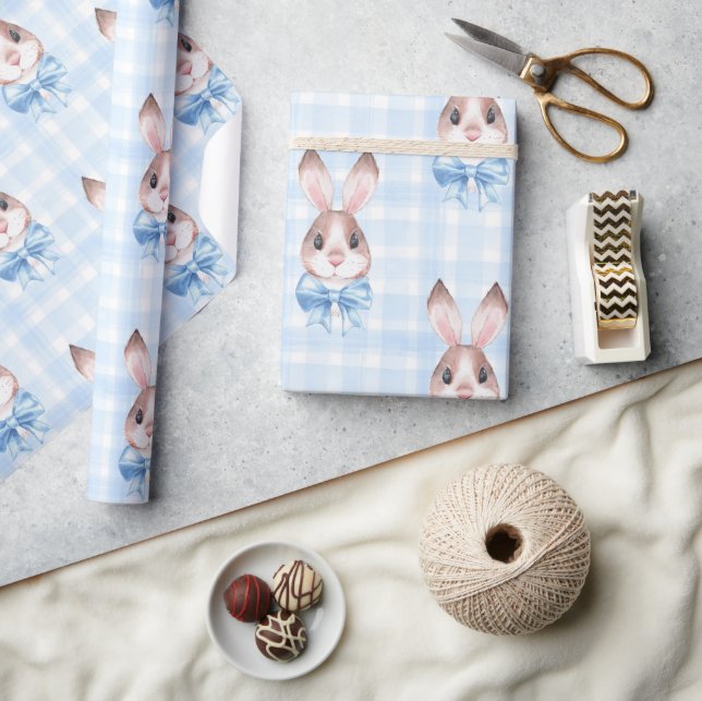 Blue Bunny Rabbit Gift Presentpapper (Hantverk)