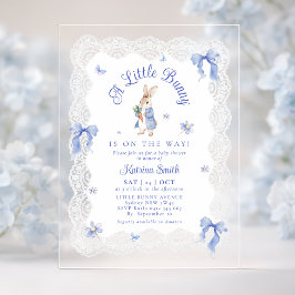 Blue Bunny Rabbit Lace Baby Shower