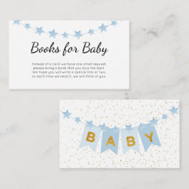 Blue Bunting Flaggor Baby Shower Bokar för Baby Tilläggskort