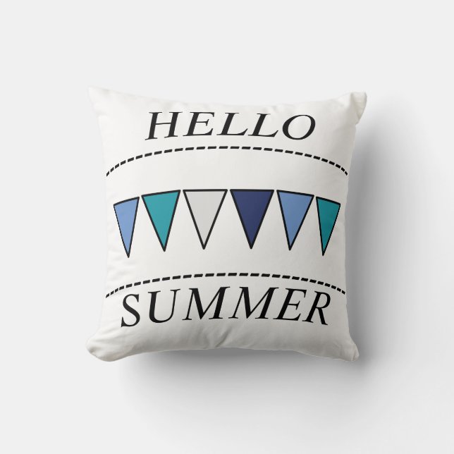 Blue Bunting Hej Summer Kudde (Framsida)