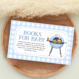 Blue Burger BBQ Baby Shower Books for Baby Tilläggskort