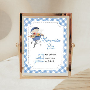 Blue Burger BBQ Baby Shower Mamma Osa Pub Poster