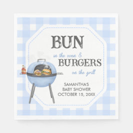 Blue Burger BBQ Baby Shower Pappersservett