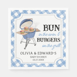 Blue Burger BBQ Baby Shower Pappersservett