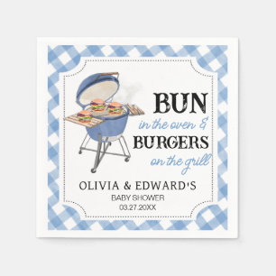 Blue Burger BBQ Baby Shower Pappersservett