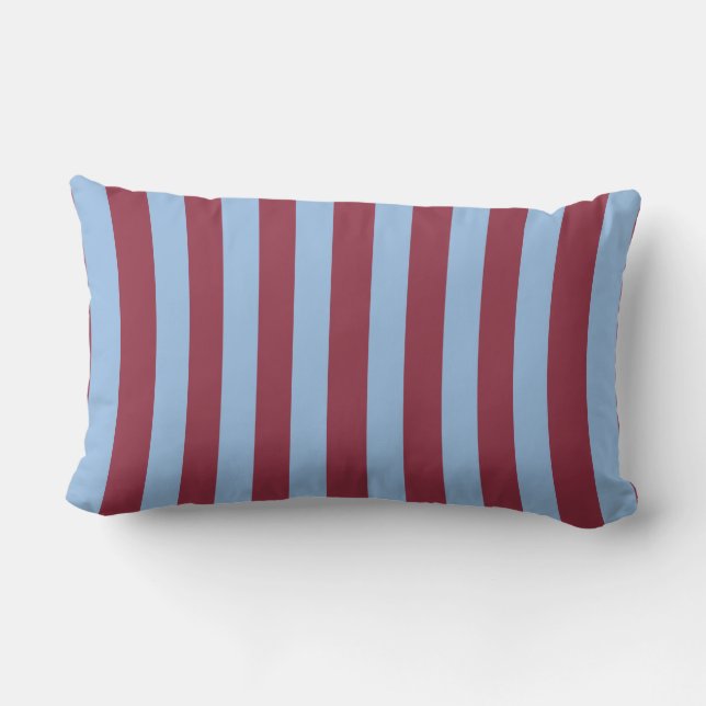Blue & Burgundy Striped  Lumbarkudde (Baksida)