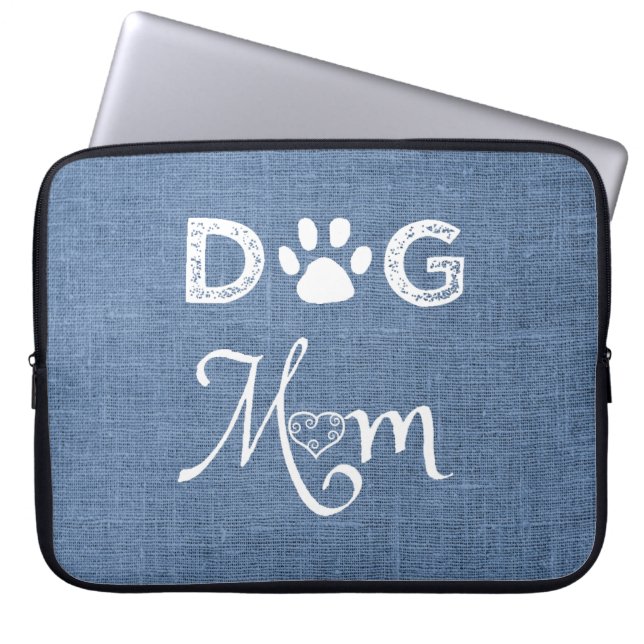 Blue Burlap Hund Laptop sleeve (Framsidan)