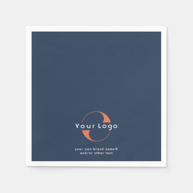 Blue Business logotyp + text Company Modern Pappersservett (Framsidan)