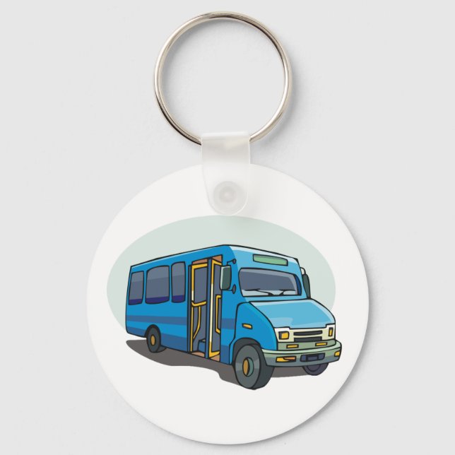 Blue Buss Keychain Nyckelring (Framsida)