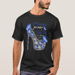 Blue Butterflies High Heel Human Trafficking Preve T Shirt