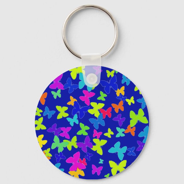 Blue Butterflies Keychain Nyckelring (Framsida)