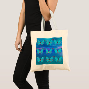 Blue Butterflies Large Tote Bag Tygkasse