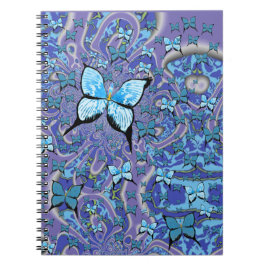 Blue Butterflies Psychedelic Dream Anteckningsbok