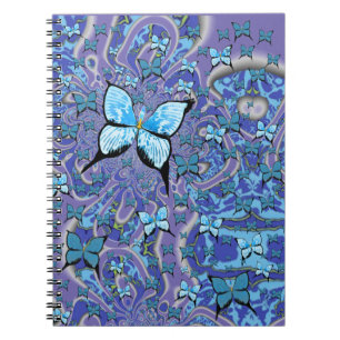 Blue Butterflies Psychedelic Dream Anteckningsbok