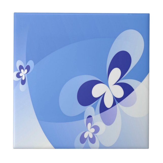 Blue Butterflies Tile Kakelplatta (Framsidan)