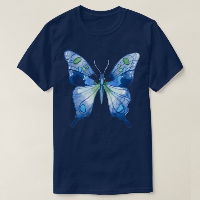 Blue Butterfly 2 T Shirt (Design framsida)