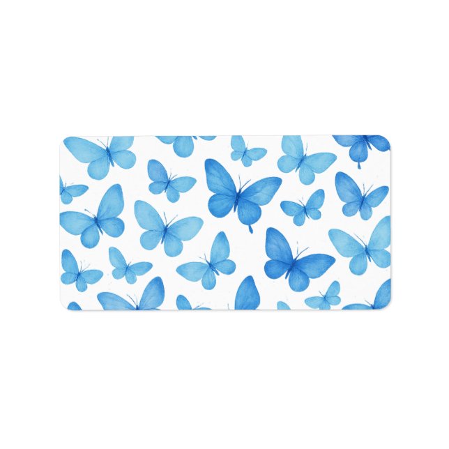 Blue Butterfly Adressetikett (Framsidan)