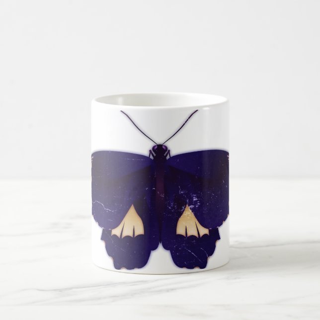 Blue Butterfly Art 2 Kaffemugg (Center)