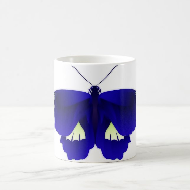 Blue Butterfly Art 3 Kaffemugg (Center)