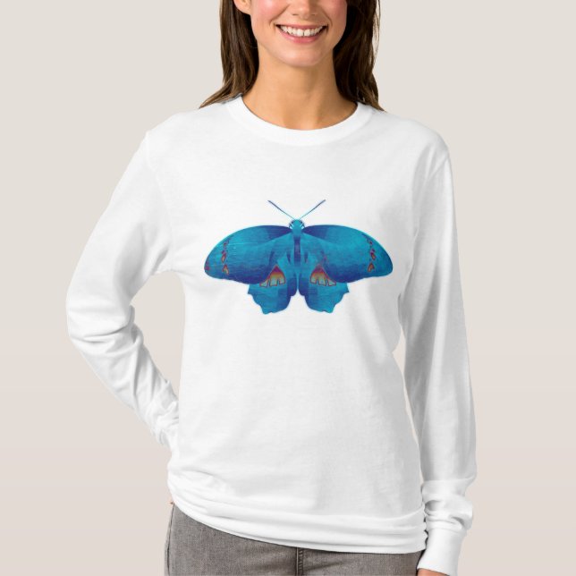 Blue Butterfly Art T-shirt (Framsida)