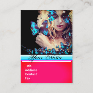 BLUE BUTTERFLY BEAUTY SALON,MAKEUP ARTIST monogram Visitkort